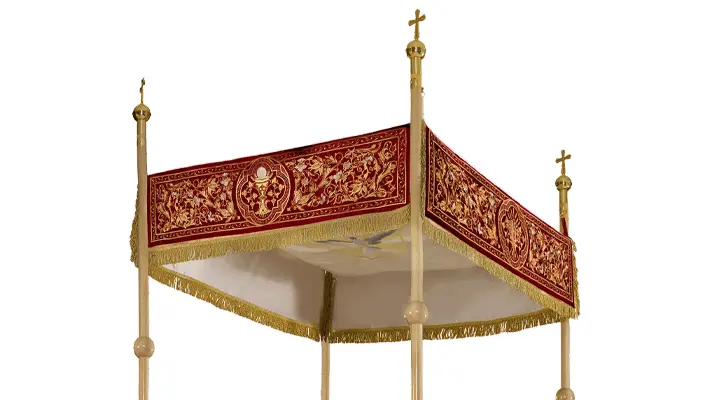 Dais de procession brodé sur velours